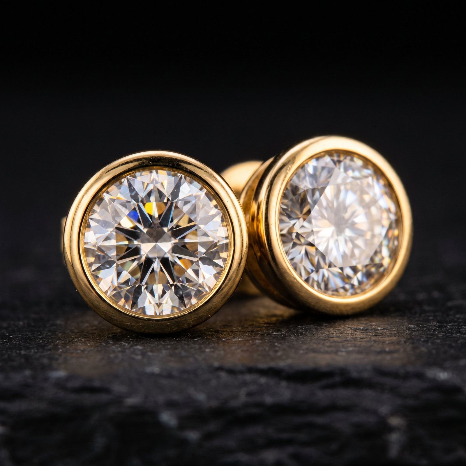 Diamond stud earrings